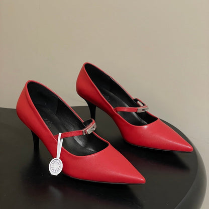 HM 26 Majeste 60 Pump Red in Calfskin 593827