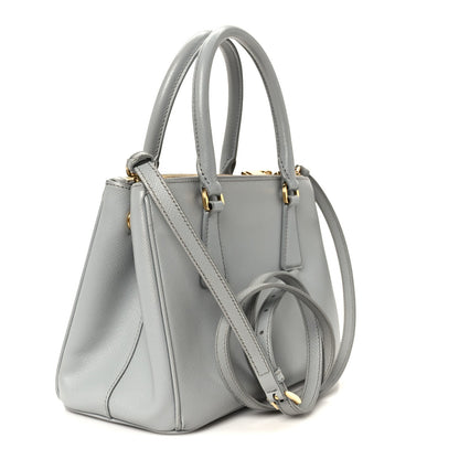 Saffiano Lux Small Galleria Double Zip Tote Granito