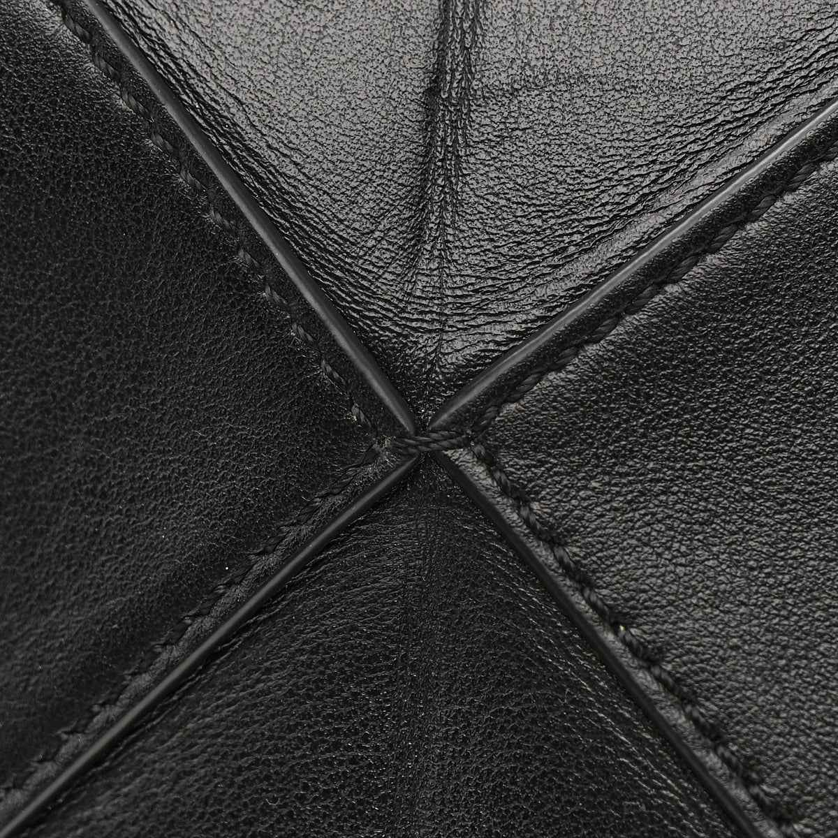 Shiny Calfskin Mini Puzzle Fold Tote Black