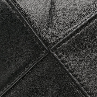 Shiny Calfskin Mini Puzzle Fold Tote Black