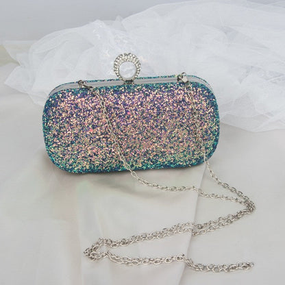 Sequined Ring Handbag Clutch Bag