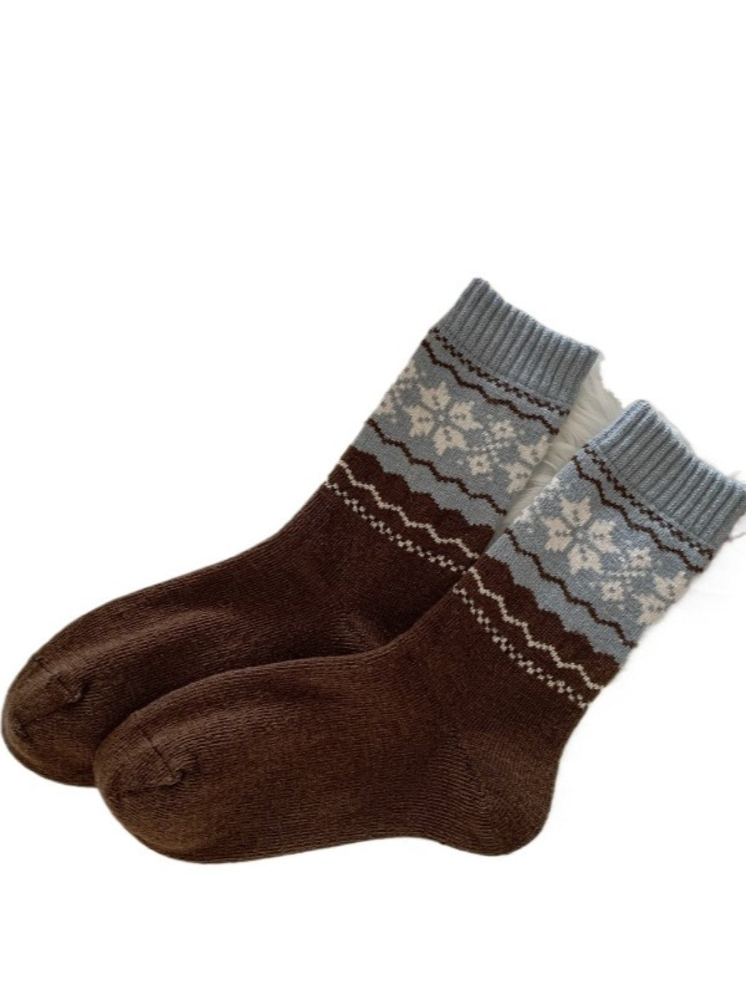 Rufia - Thickened Snowflake Patterned Mid-calf Socks – 4 Colors