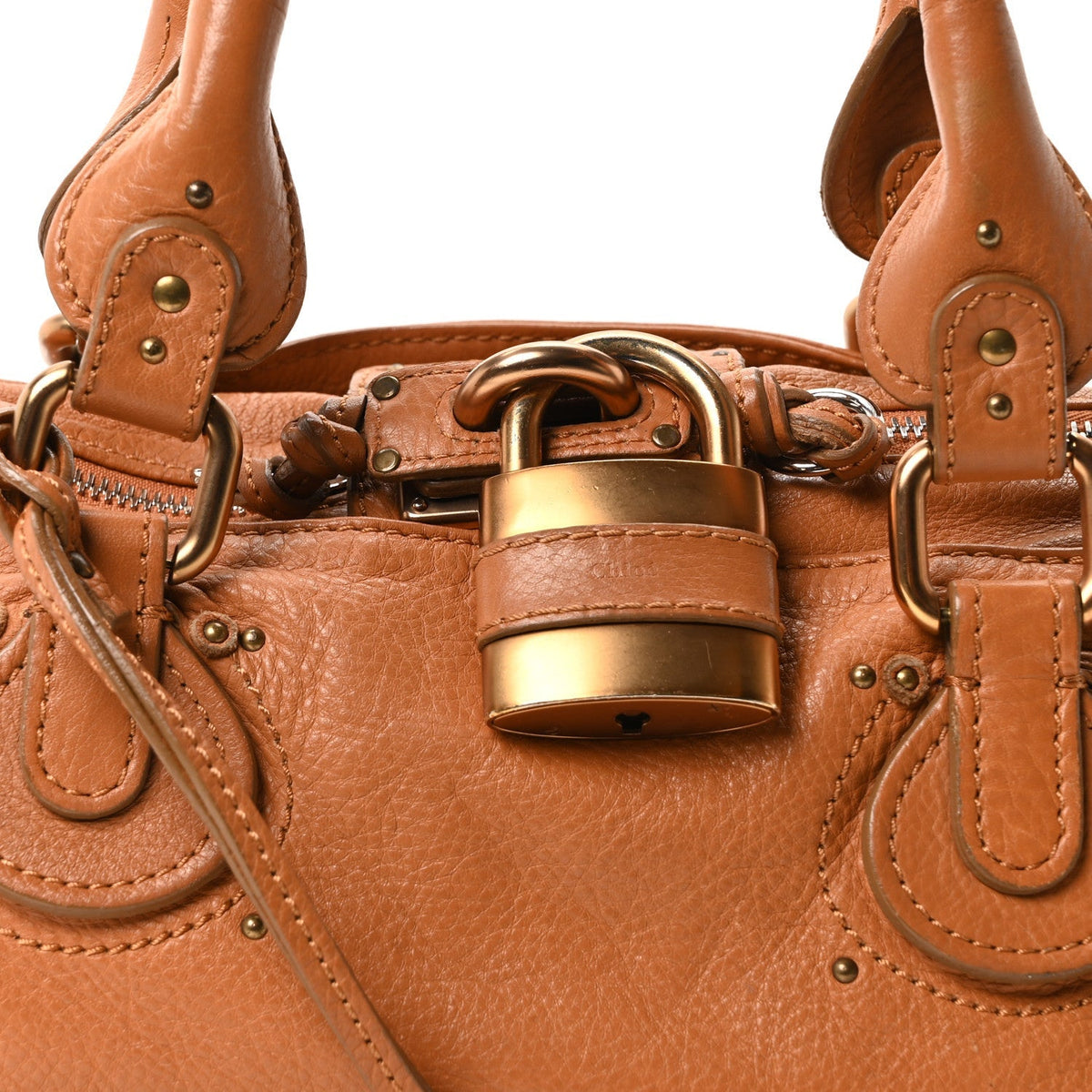 Calfskin Medium Paddington Satchel Tan