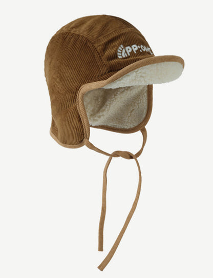 Winter Letter Embroidered Corduroy Trapper Hat
