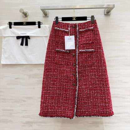 CC Runway Skirt Red Tweed 344793
