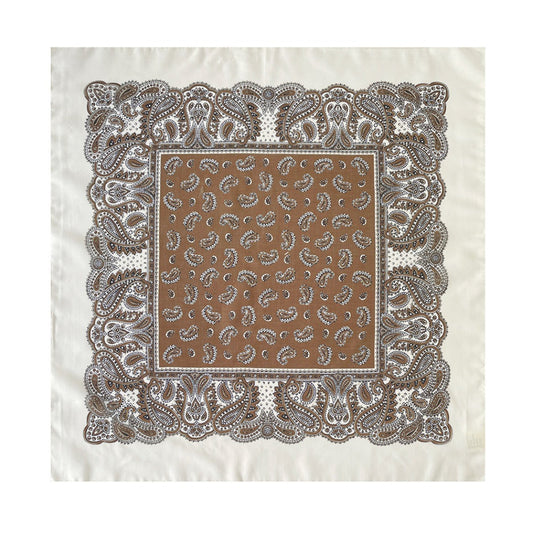 Scarvii - 27.5" Boho Paisley Print Scarf - Vintage &amp; Light