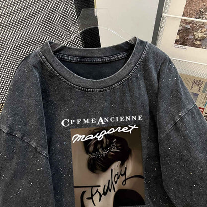 Teesher - Oversized Distressed Star Print T-Shirt