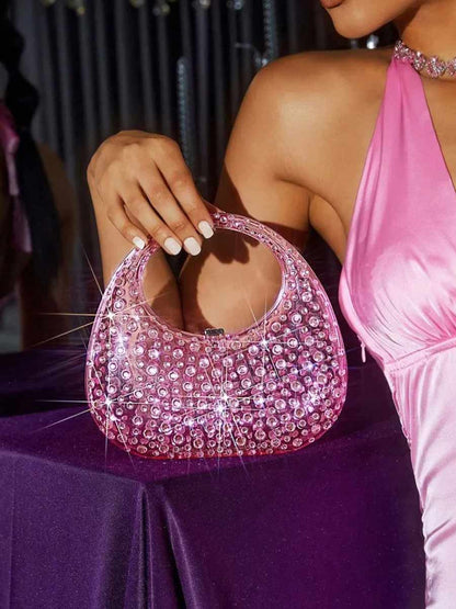 Aileen Diamante Embellished Acrylic Clutch Bag