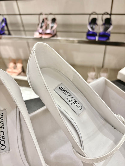 Jimmy Choo Aren Pump 65 White Cowhide 597666