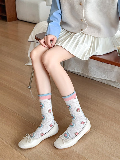 Rufia - Floral Lace Socks - Japanese Style