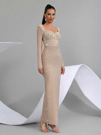 Julieta Pearl Diamond Maxi Dress