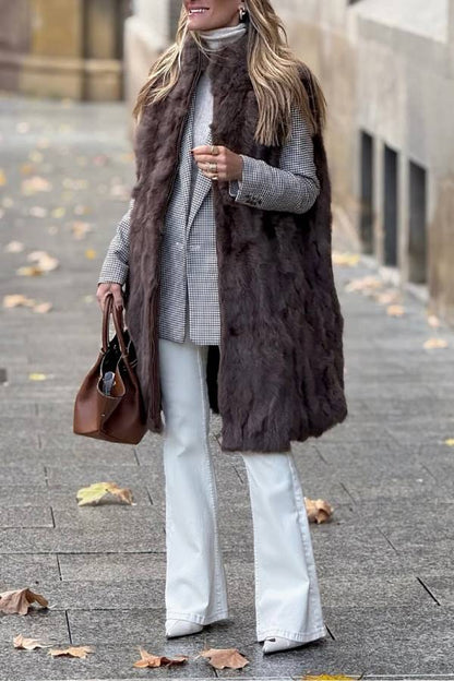 3\/4 Chocolate Fur Vest