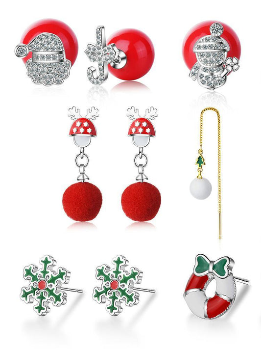 Autumn And Winter Earrings Earrings Earrings Gift Bells Snowflakes Christmas-2