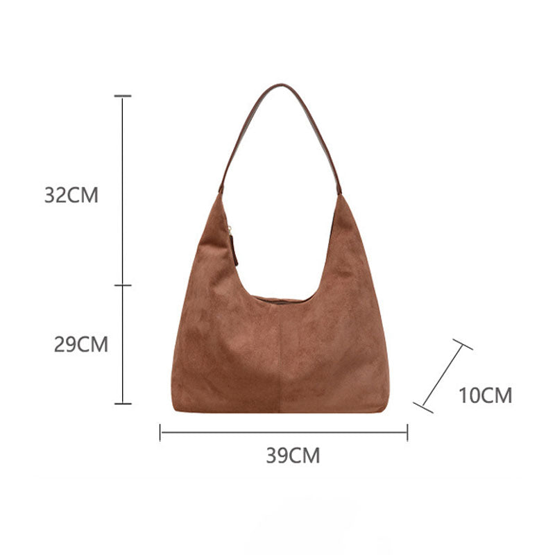 Vintage Suede Tote Commuter Underarm Bag