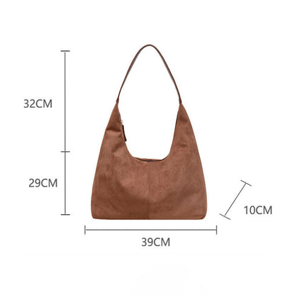 Vintage Suede Tote Commuter Underarm Bag