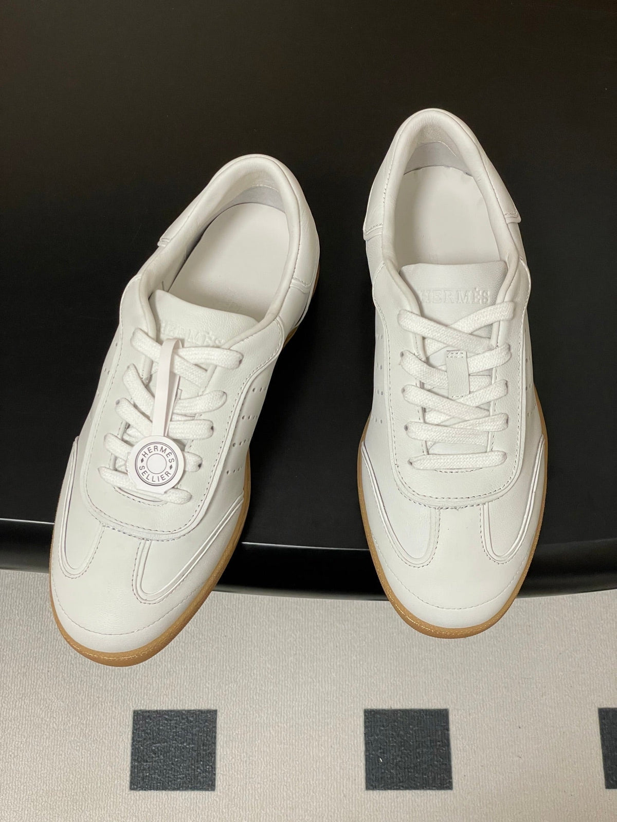 Hermes 26 Match Sneakers White in Calfskin 594340