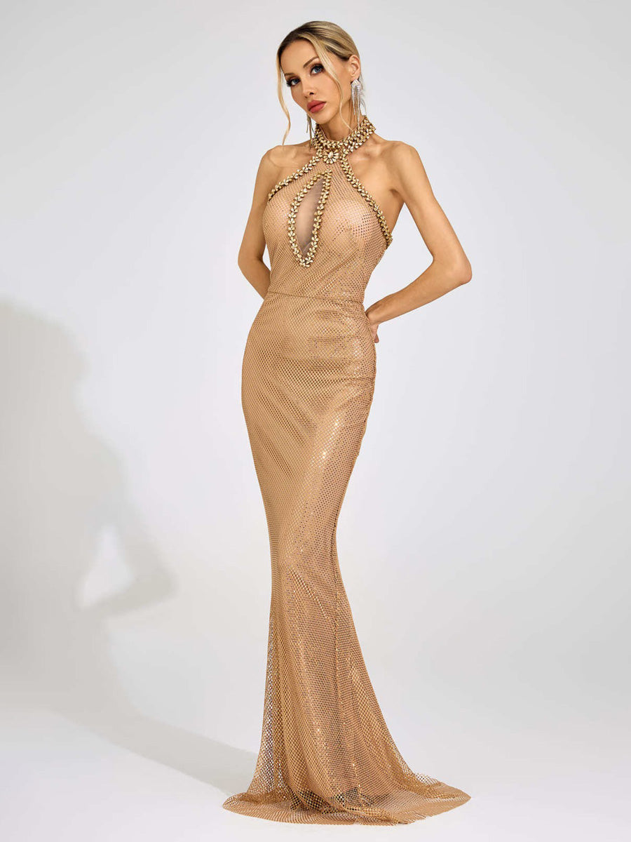 Georgia Apricot Mermaid Maxi Dress