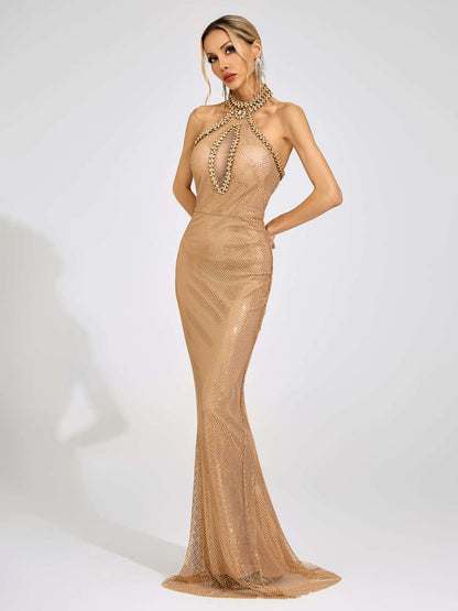 Georgia Apricot Mermaid Maxi Dress