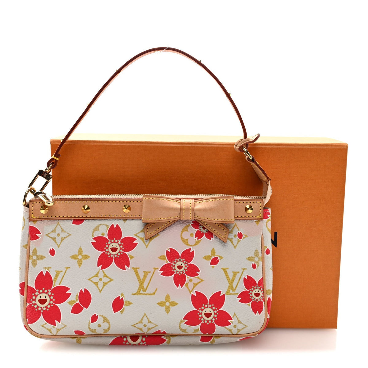 Monogram Cherry Blossom Pochette Accessories Red