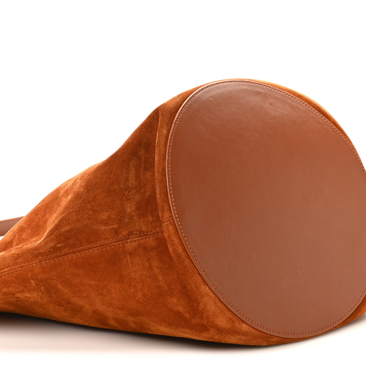 Suede Calfskin Medium Lotus Tote Caramel