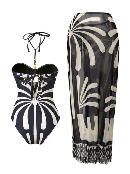 Lily Printed Cut-out Swimsuit Set