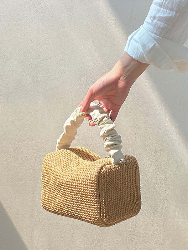 Casual Weave Contrast Color Handbags Accessories
