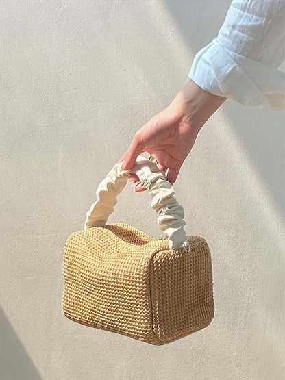 Casual Weave Contrast Color Handbags Accessories