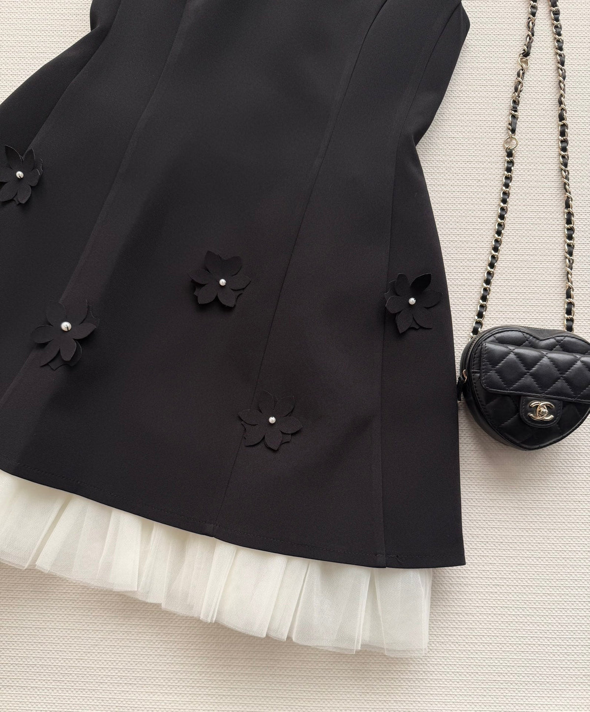 CC Bow-Tie Sleeveless Dress Black Polyester 352971