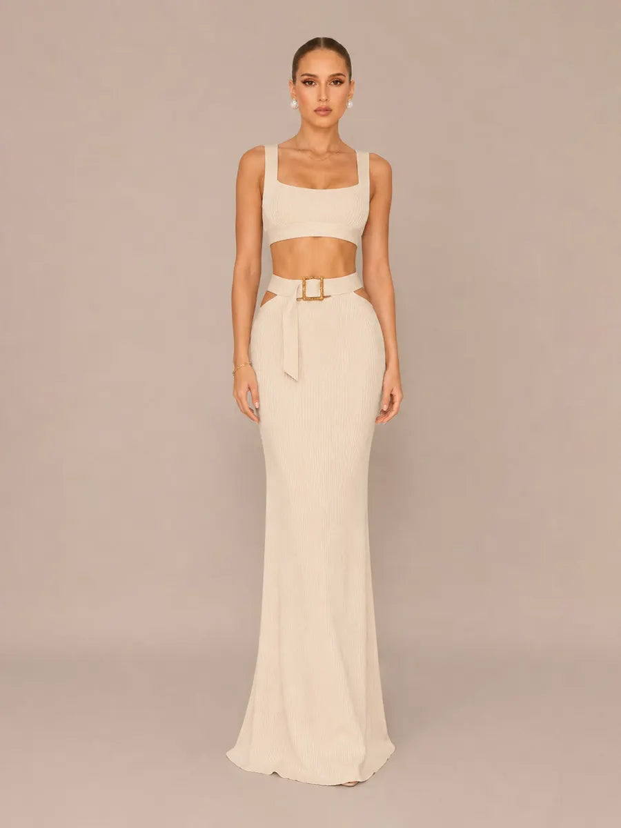 Odelia Bandage Crop Top Two-Piece Set