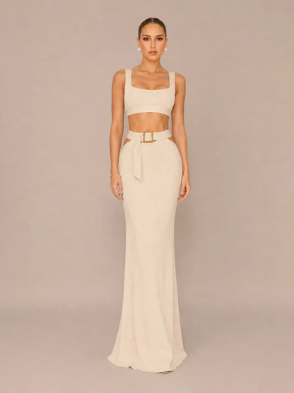 Odelia Bandage Crop Top Two-Piece Set