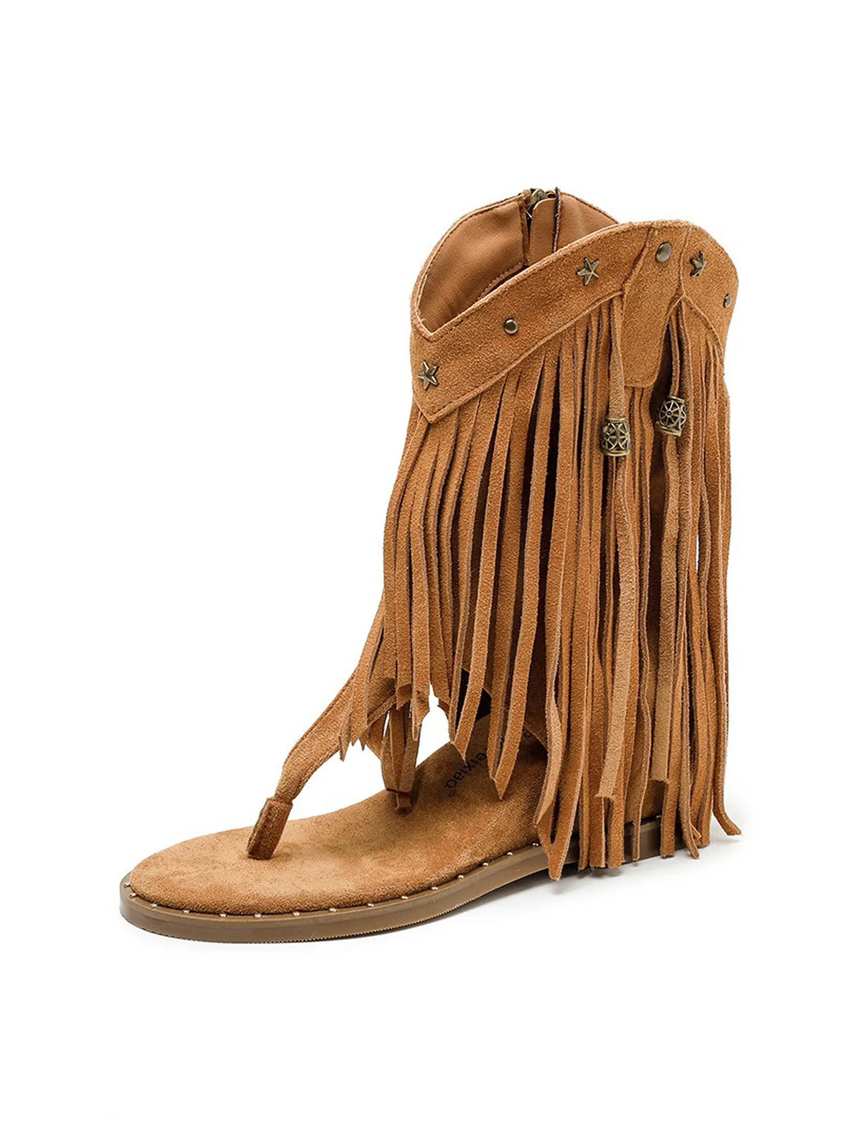 Wren Studded Tassel Peep-Toe Booties