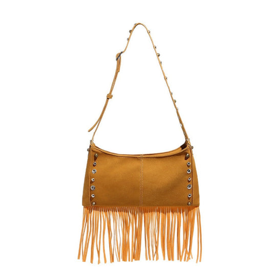 Cosbai - Boho Punk Fringe Shoulder Bag - Blod &amp; Classic