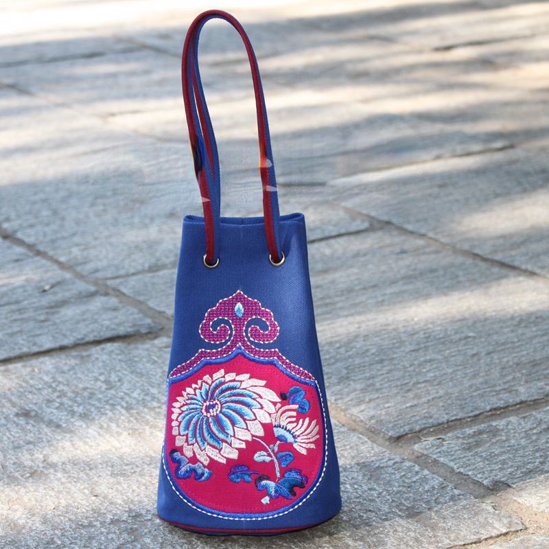 Original Ethnic Style Patch Embroidery Small Handle With Special Bag