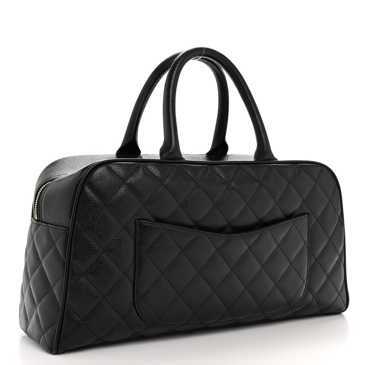 Caviar Quilted Large Bowler Black