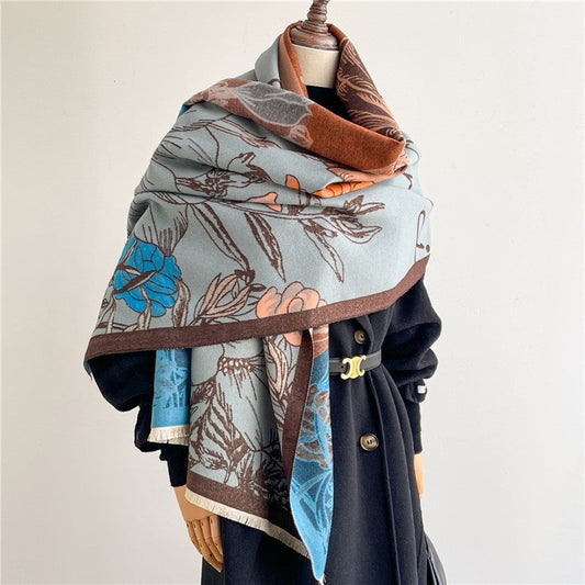 Jacquard Fringed Cashmere-Like Scarf