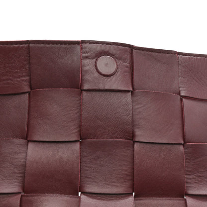 Grained Calfskin Maxi Intrecciato Cassette Crossbody Bag Bordeaux
