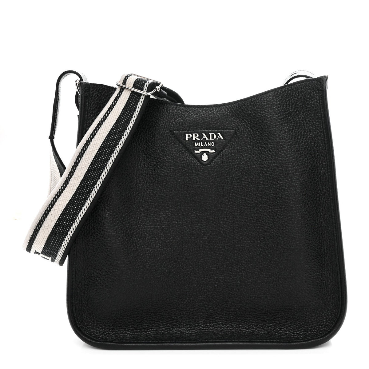 Vitello Daino Soft Hobo Messenger Bag Black