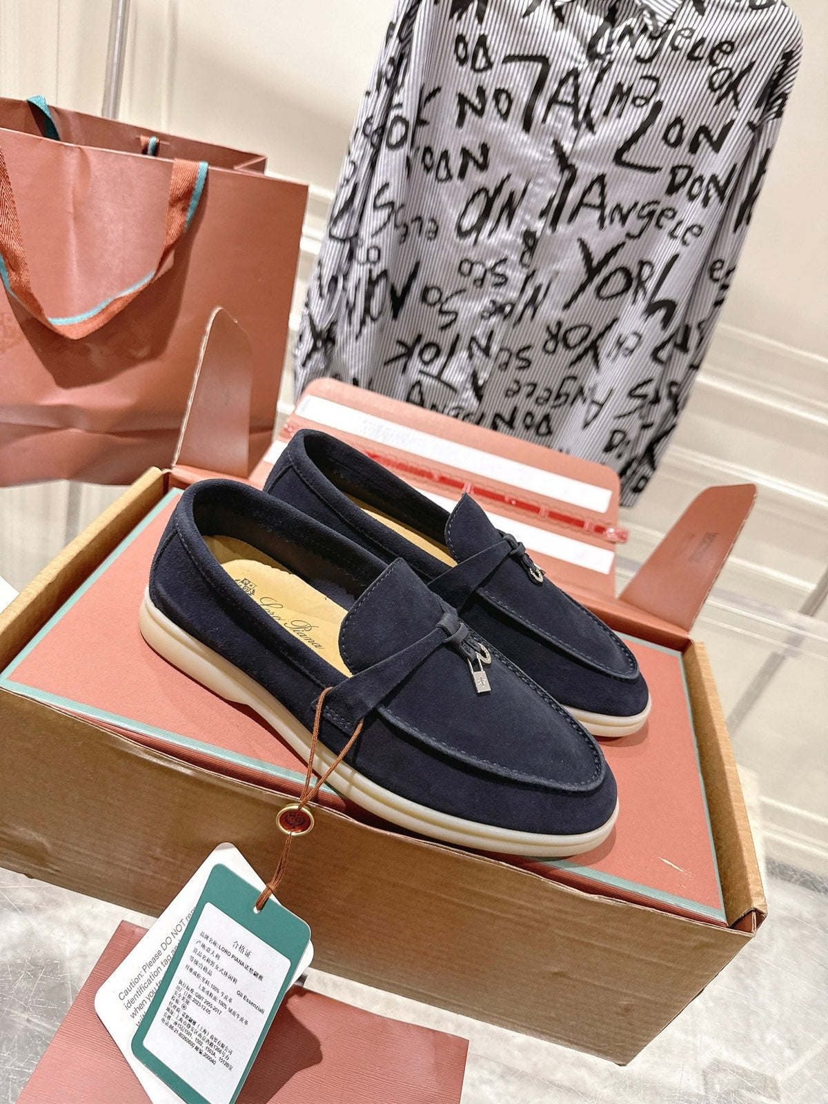 LP Summer Charms Walk Loafers Charcoal Blue Suede 565856