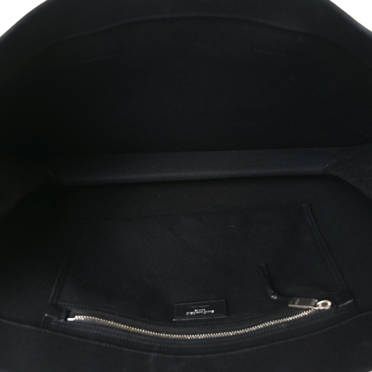 Linen Calfskin Rive Gauche Tote Black