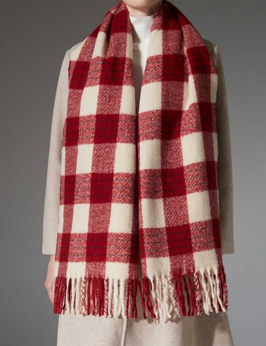Retro Plaid Tassel Shawl Soft Scarf