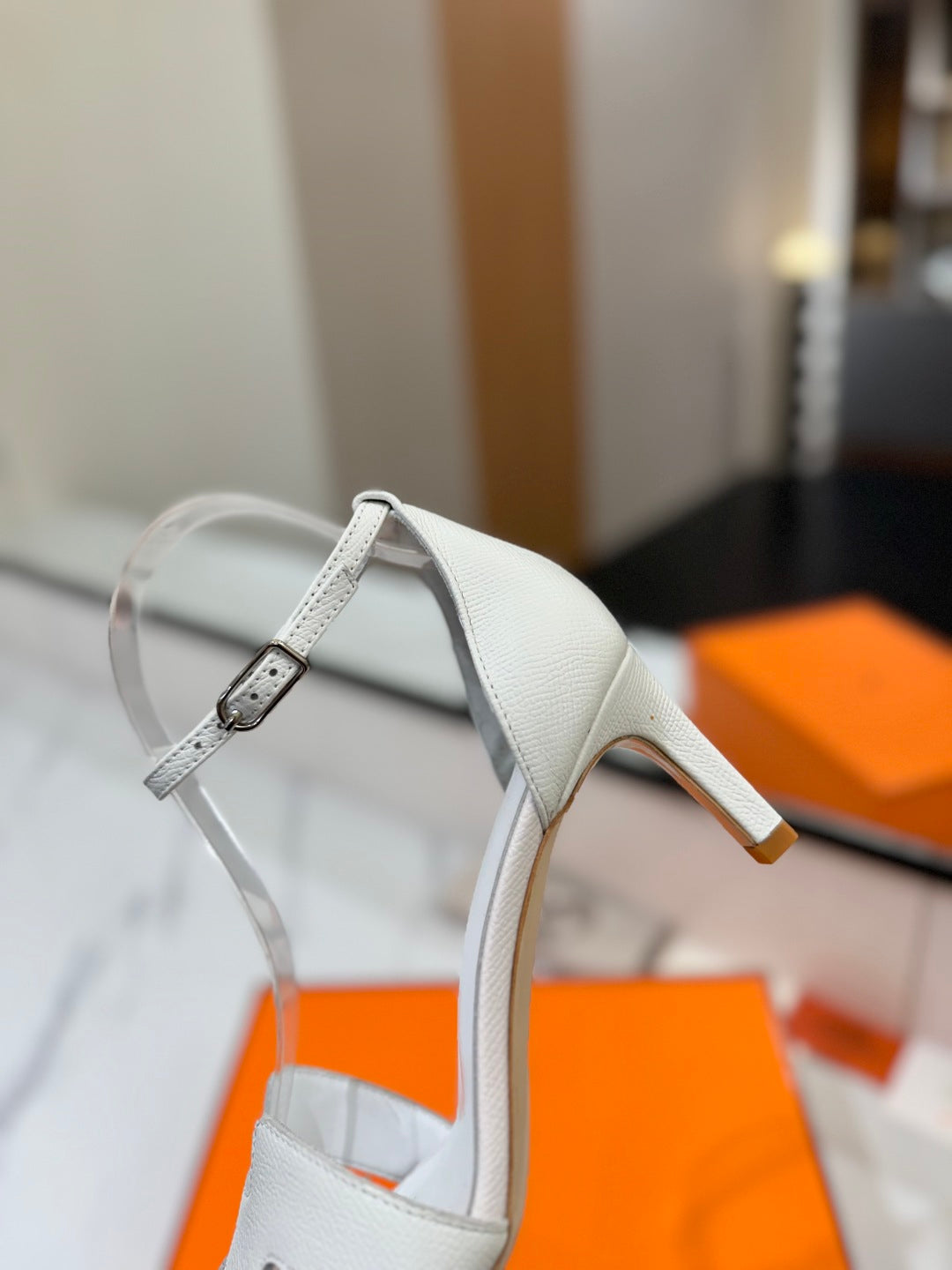 HM Joy 65mm Heeled Sandals White Cowhide 294913