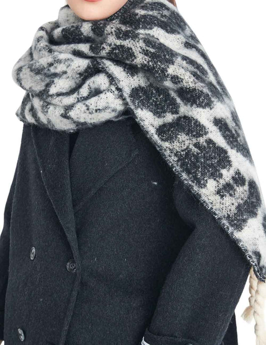 Winter Color Contrast Tassel Thick Warm Scarf