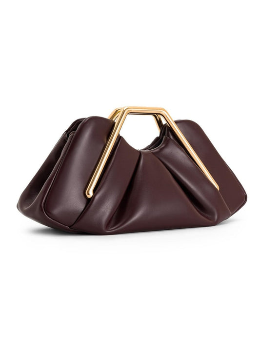 Minimalist Cloud Ruched Evening PU Leather Handbag