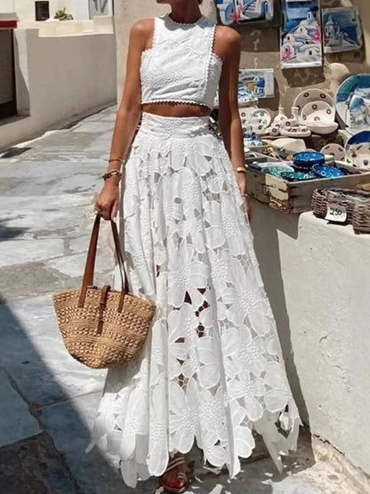 Nala Scalloped Lace Two-Piece Set