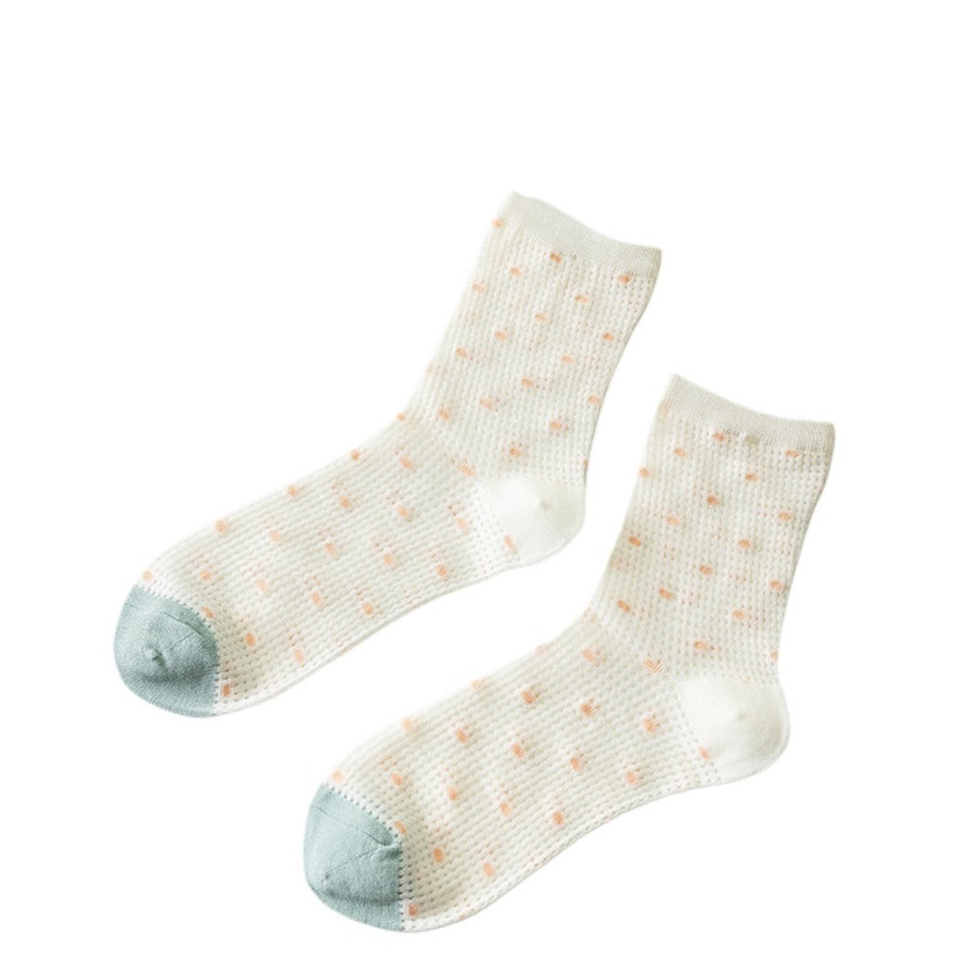 Rufia - Delicate Floral Mid-Calf Mesh Socks -Thin &amp; Breathable