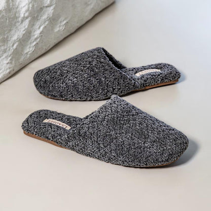 Simple Solid Color Soft Warm Plush Slippers