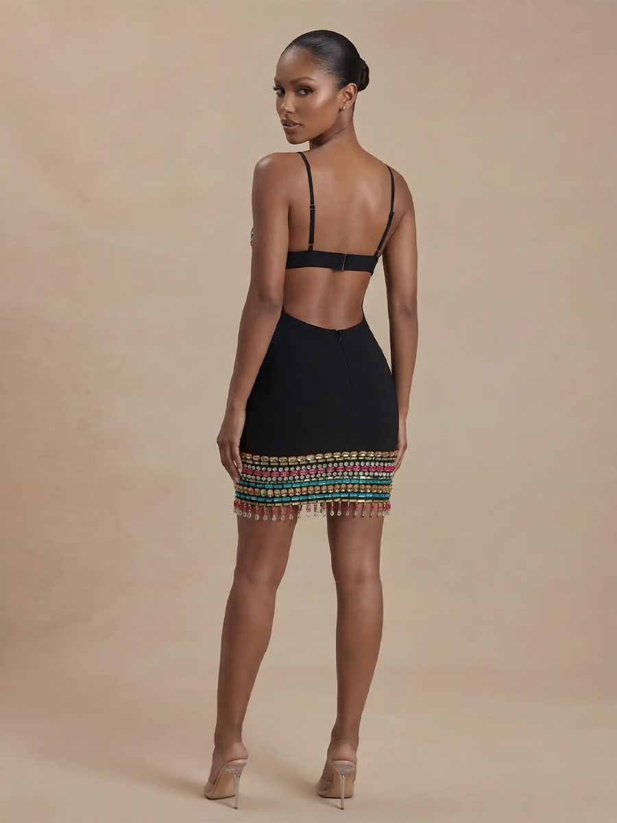 Amaya Colorful Diamond Mini Dress