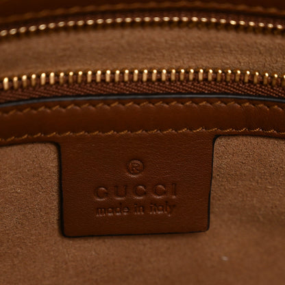 GG Supreme Monogram Large Linea A Hobo Light Brown