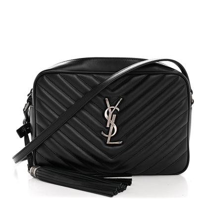 Calfskin Matelasse Monogram Lou Camera Bag Black