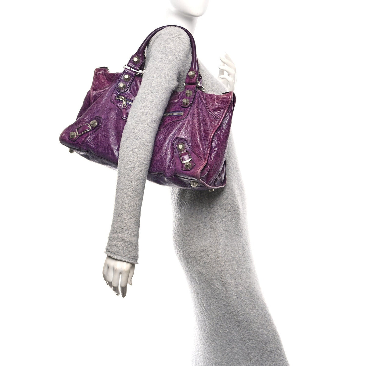 Agneau Giant 21 Silver Hardware Work Raisin